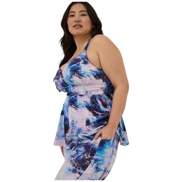 TORRID SWIM High-Rise Pocket Active Capri Legging Ocean Waves Size 0 LARGE NEW - Picture 4 of 5